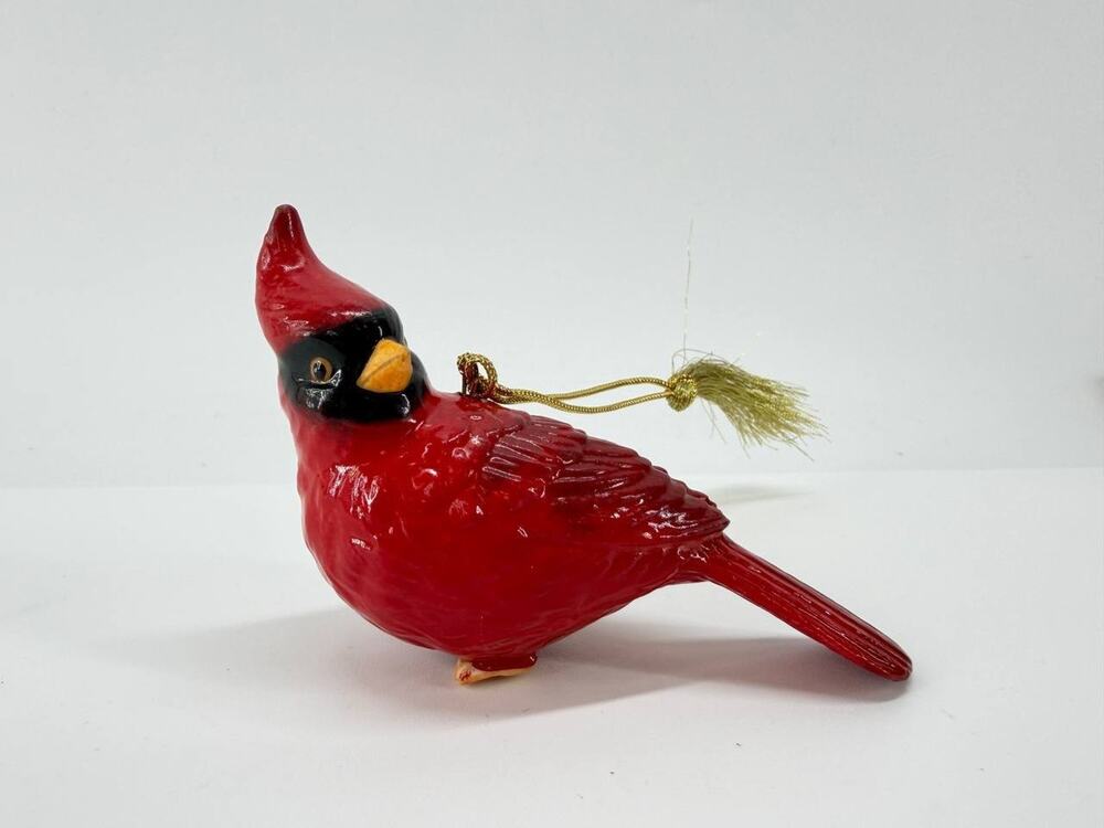 Lenox Handcrafted Red Cardinal Bird Glass Christmas Ornament Gold Tassel
